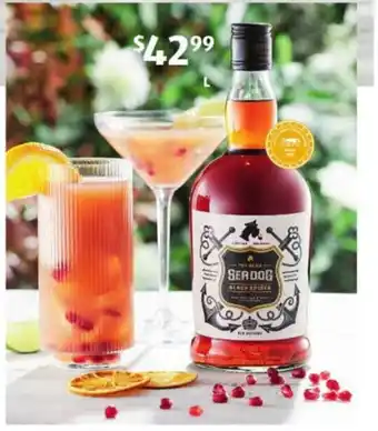 ALDI Sea Dog Black Spiced Rum Spirit Drink 700ml offer