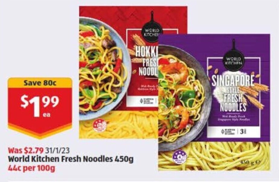World Kitchen Fresh Noodles 450g offer at ALDI