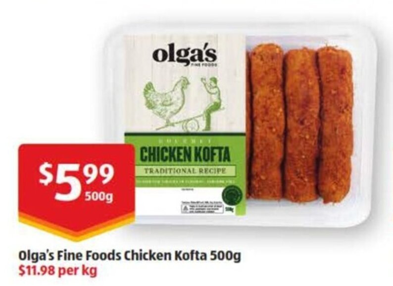Olga's Fine Foods Chicken Kofta 500g offer at ALDI