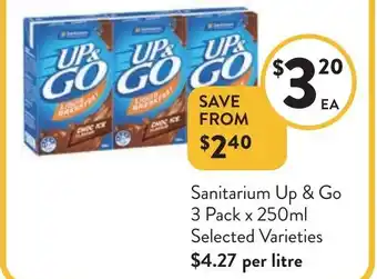 Sanitarium Up & Go 3 pack x 250 ml
