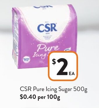 Foodworks CSR Pure Icing Sugar 500g offer
