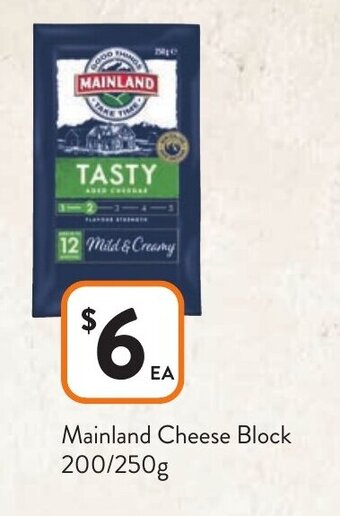 Foodworks Mainland Cheese Block 200/250g offer