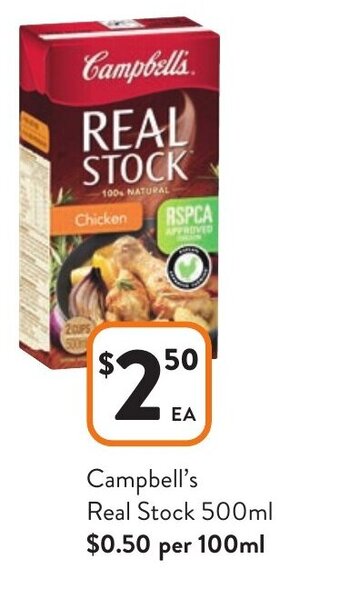 Foodworks Campbell's Real Stock 500ml offer