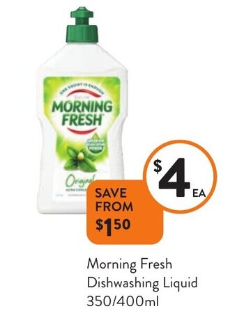 Foodworks Morning Fresh Dishwashing Liquid 350/400ml offer