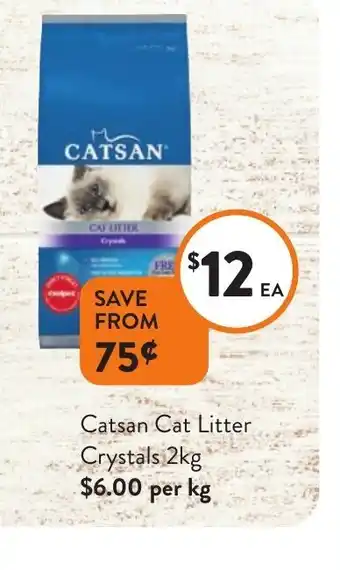 Foodworks Catsan Cat Litter Crystals 2kg offer