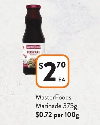 Foodworks Masterfoods Marinade 375g offer