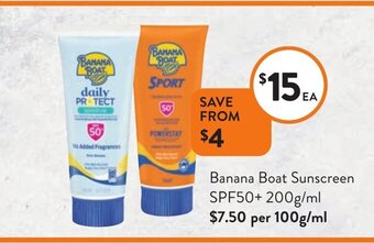 Foodworks Banana Boat Sunscreen SPF50+200g/ml offer
