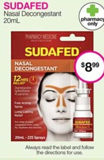 Priceline Sudafed Nasal Decongestant 20ml offer