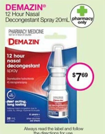 Priceline Demazin 12 Hour Nasal Decongestant Spray offer