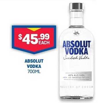 Bottlemart Absolut vodka offer