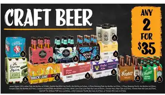 James squire 150 lashes pale ale bottles, matilda bay wild yak pacific ale bottles, 4 pines brewing pale ale bottles, 4 pines