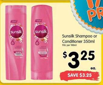 Spar Sunsilk shampoo or conditioner offer