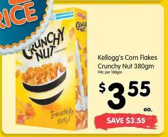 Spar Kellogg's corn flakes crunchy nut offer
