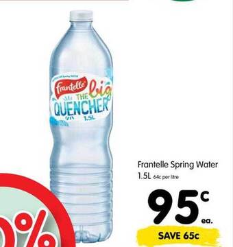 Spar Frantelle spring water offer