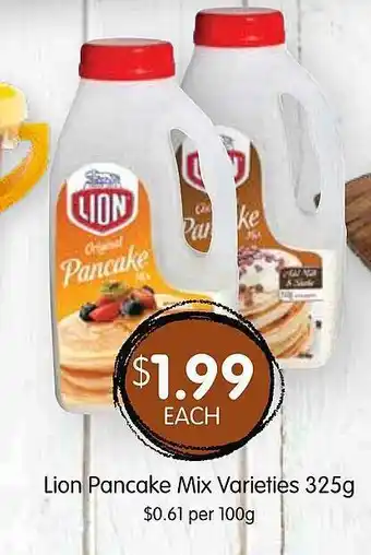 Spudshed Lion pancake mix varieties offer