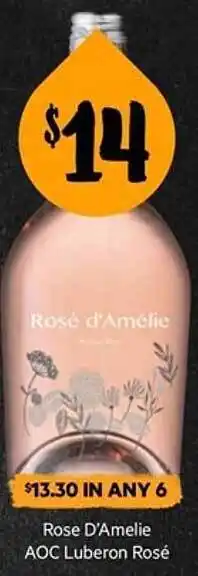 First Choice Liquor Rosé d'amélie aoc luberon rosé offer