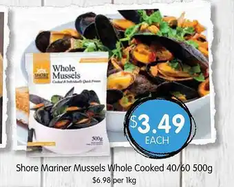 Spudshed Shore mariner mussels whole cooked offer
