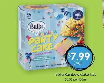 Spudshed Bulla rainbow cake offer