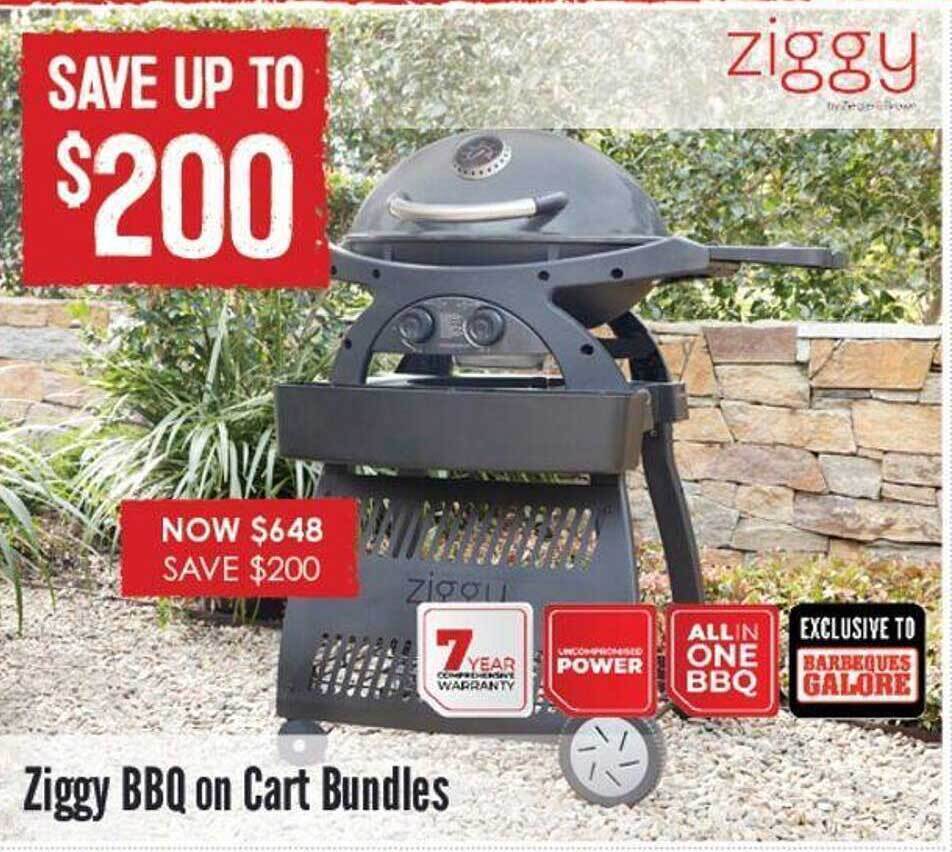 Ziggy bbq on cart bundles offer at Barbeques Galore