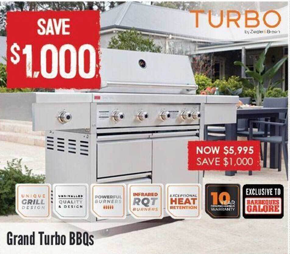Grand turbo bbqs offer at Barbeques Galore