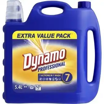 BIG W Dynamo professional 7 in 1 actions liquid laundry detergent 5.4-litre offer
