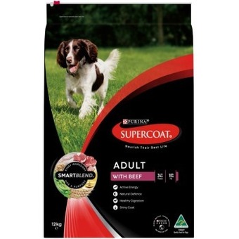 BIG W Supercoat smartblend adult dog food with beef 12kg offer