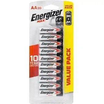 Energizer 20-pack max aa alkaline battery