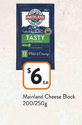Foodworks Mainland cheese block offer