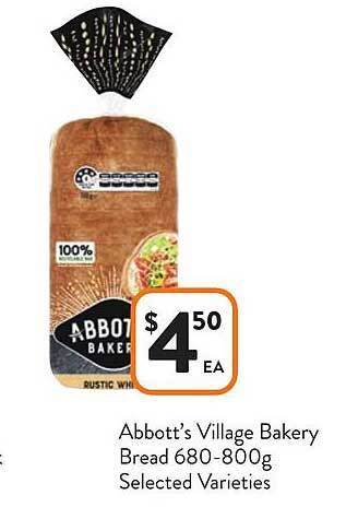 Foodworks Abbott's village bakery bread offer