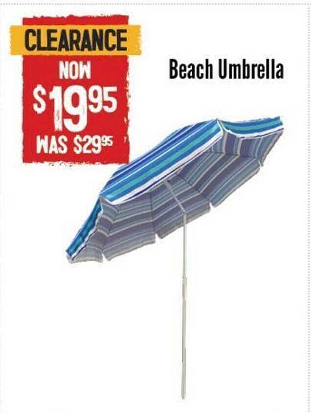 Beach umbrella offer at Barbeques Galore
