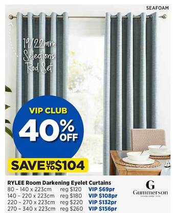 Spotlight Rylee room darkening eyelet curtains offer