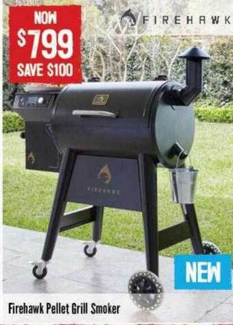 Barbeques Galore Firehawk pellet grill smoker offer