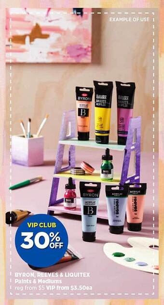 Spotlight Byron, reeves & liquitex paints & mediums offer