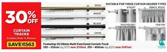 Spotlight Featuring 25-28 mm multi functional curtain track offer