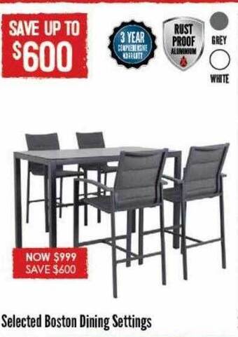 Barbeques Galore Selected boston dining settings offer