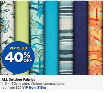 Spotlight All outdoor fabrics offer