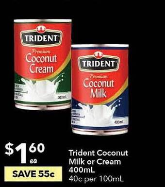 Ritchies Trident coconut milk or cream offer
