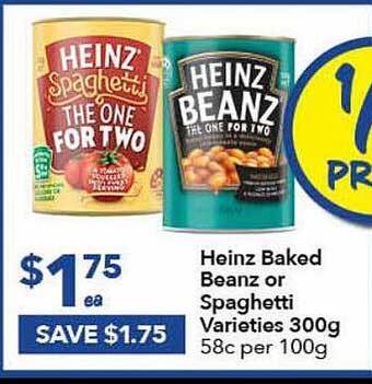 Heinz baked beanz or spaghetti