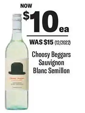 Liquorland Choosy beggars sauvignon blanc semillon offer