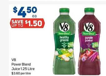 Foodland V8 power blend juice offer