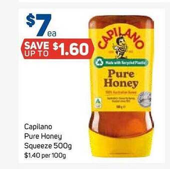Foodland Capilano pure honey squeeze offer