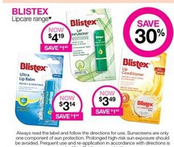 Priceline Blistex lipcare range offer