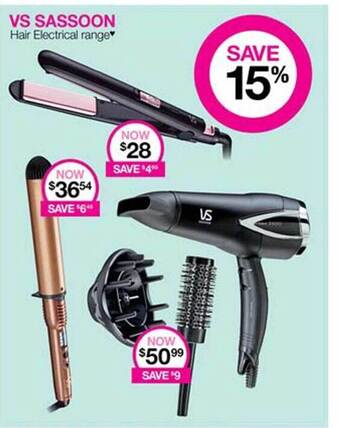 Priceline Vs sassoon hair electrical range offer