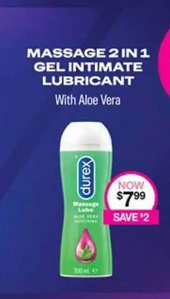 Priceline Massage 2 in 1 gel intimate lubricant offer