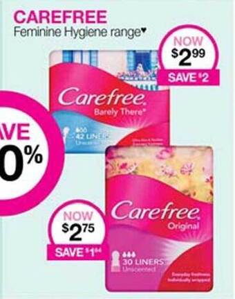 Priceline Carefree feminine hygiene range offer