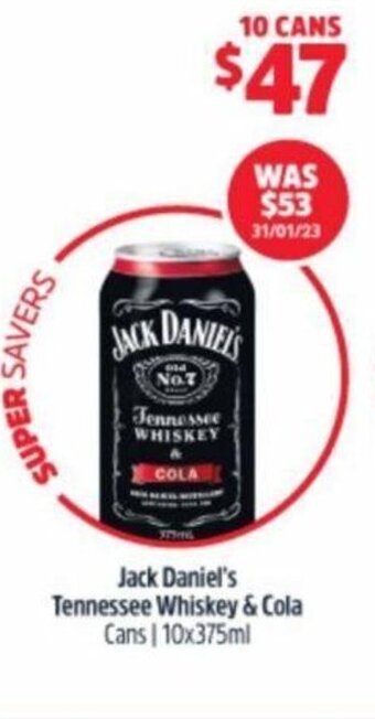 BWS Jack Daniel's Tennessee Whiskey& Cola offer
