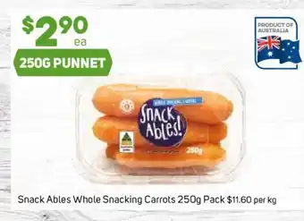 Snack Ables Whole Snacking Carrots 250g Pack