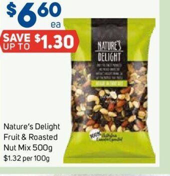 Foodland Nature's Delight Fruit & Roasted Nut Mix 500g offer