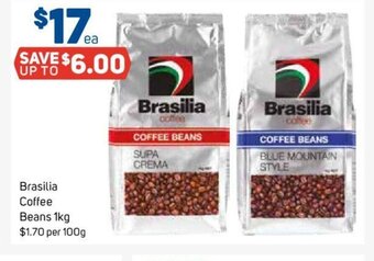 Foodland Brasilia Coffee Beans 1kg, offer