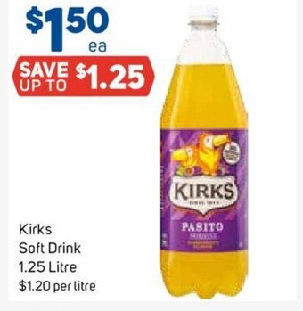 Foodland Kirks Soft Drink 1.25 Litre offer